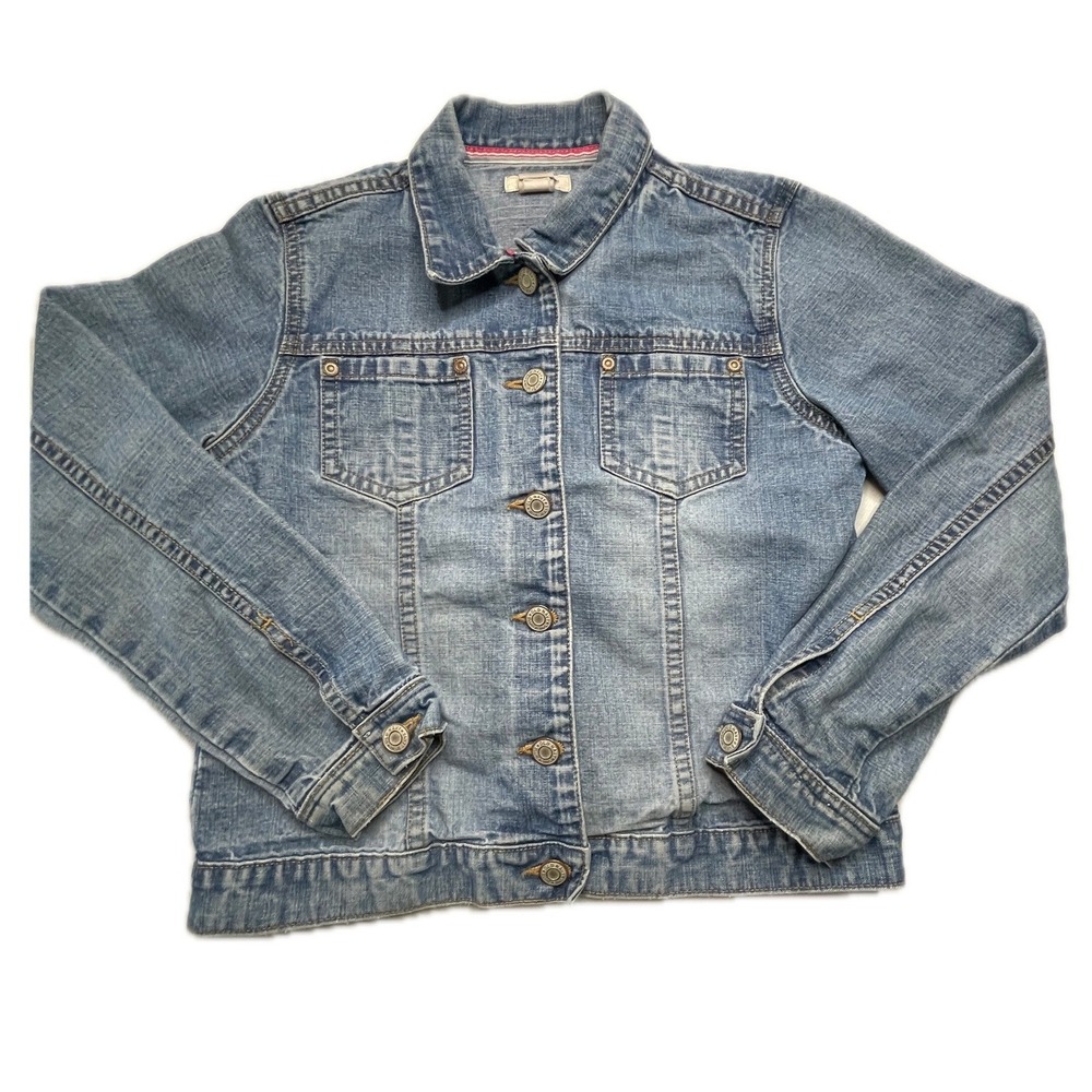 Old Navy Denim Jacket Womens 12 Blue Trucker Classic Medium Wash Cotton Jean